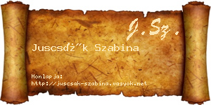 Juscsák Szabina névjegykártya