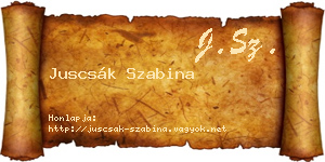 Juscsák Szabina névjegykártya
